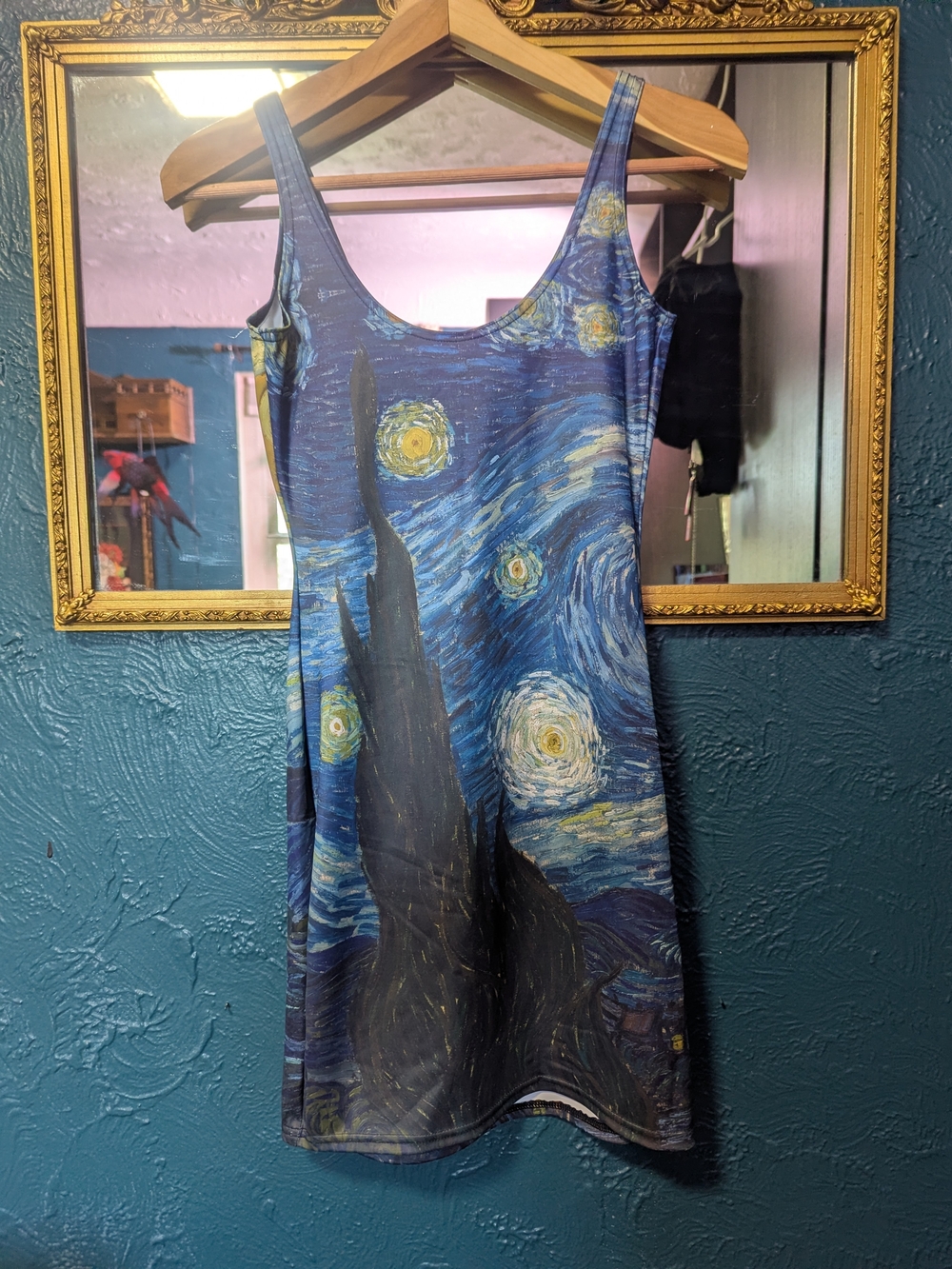 Blackmilk Blue Starry Night Print Bodycon Tank Dress Van Gogh - Picture 5 of 7